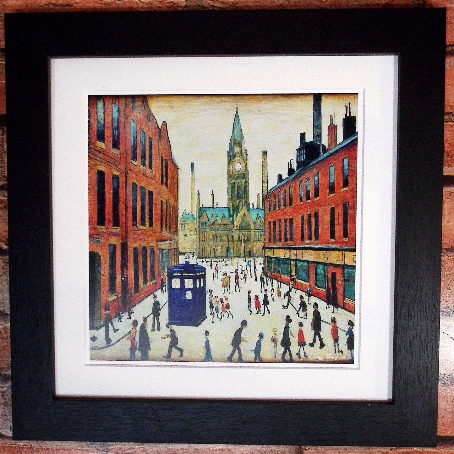 The Doctor Who Comes To Town - Lowry Style Giclée Art Print. Available Mounted/Framed or Unframed