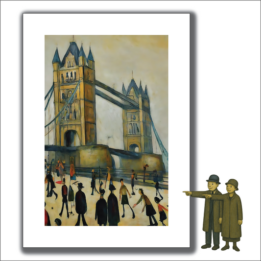 Tower Bridge - Lowry Style  A4 Size Giclée Art Print. Available Framed and Unframed.