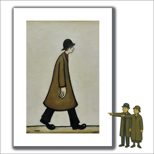 Walking Man - Lowry Style A4 Size Giclée Art Print. Available Framed or Unframed.