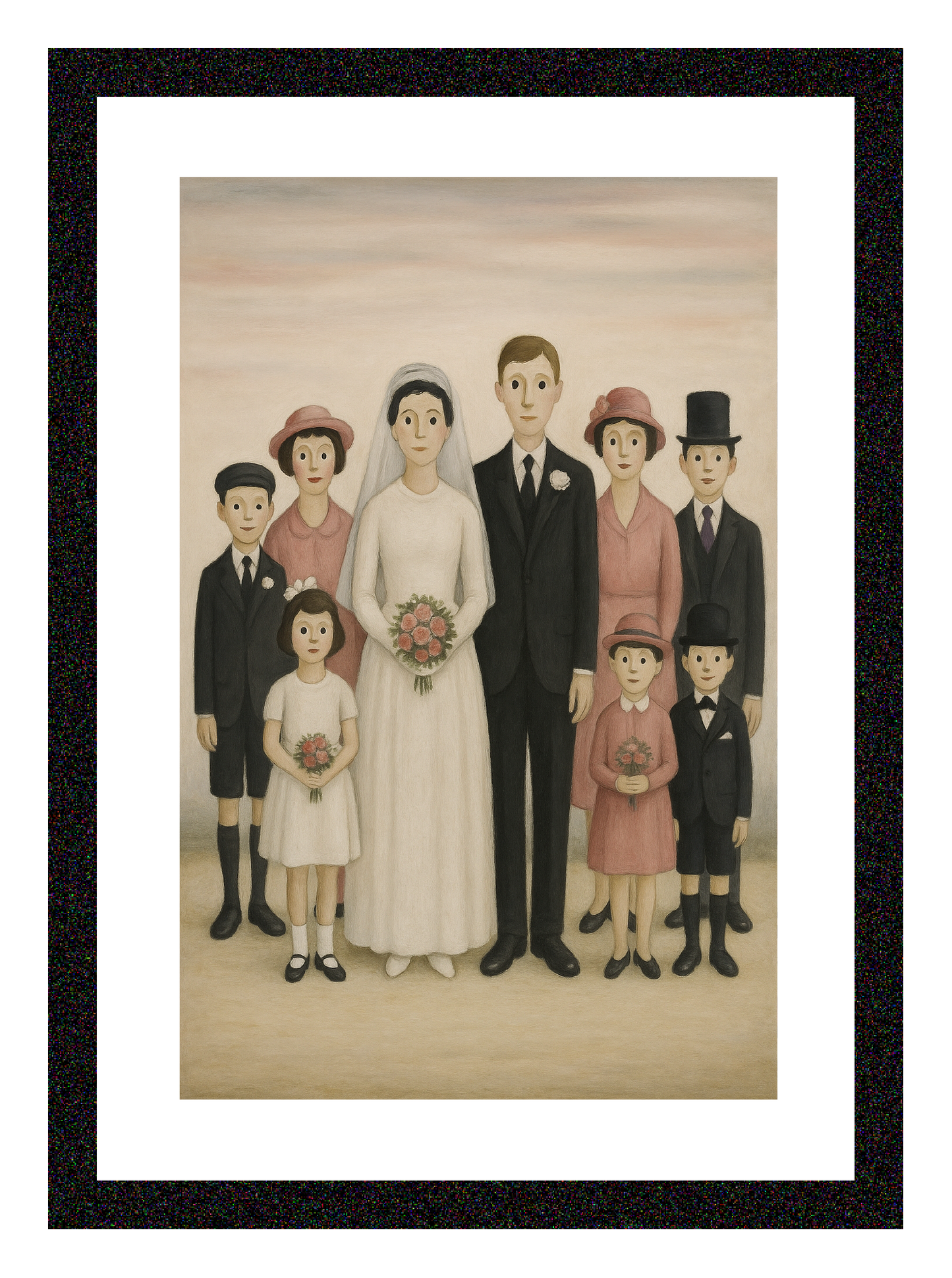 Wedding Party - Lowry Style A4 Size Giclée Art Print. Available Framed or Unframed