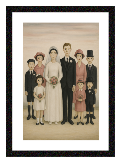 Wedding Party - Lowry Style A4 Size Giclée Art Print. Available Framed or Unframed