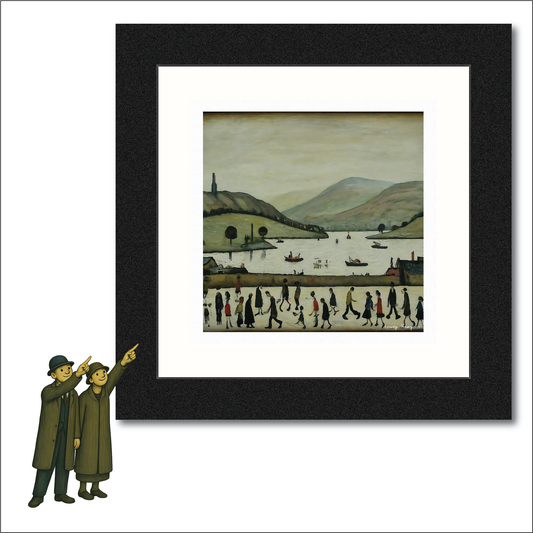 Lake Windermere Lowry Style Art Giclée Print Available Mounted/Framed or Unframed