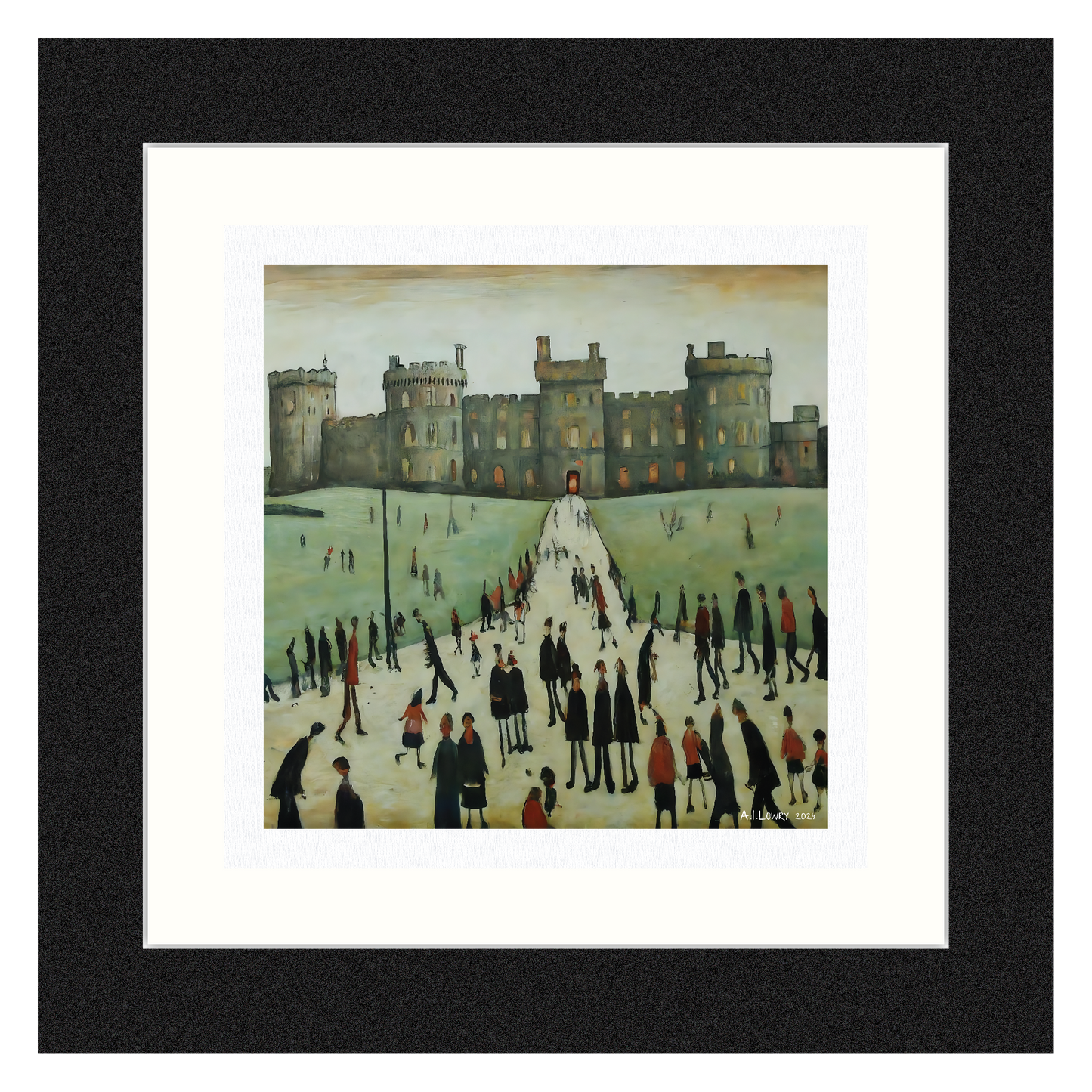 Windsor Castle Lowry Style Giclée Art Print Available Unframed or Mounted and Framed.