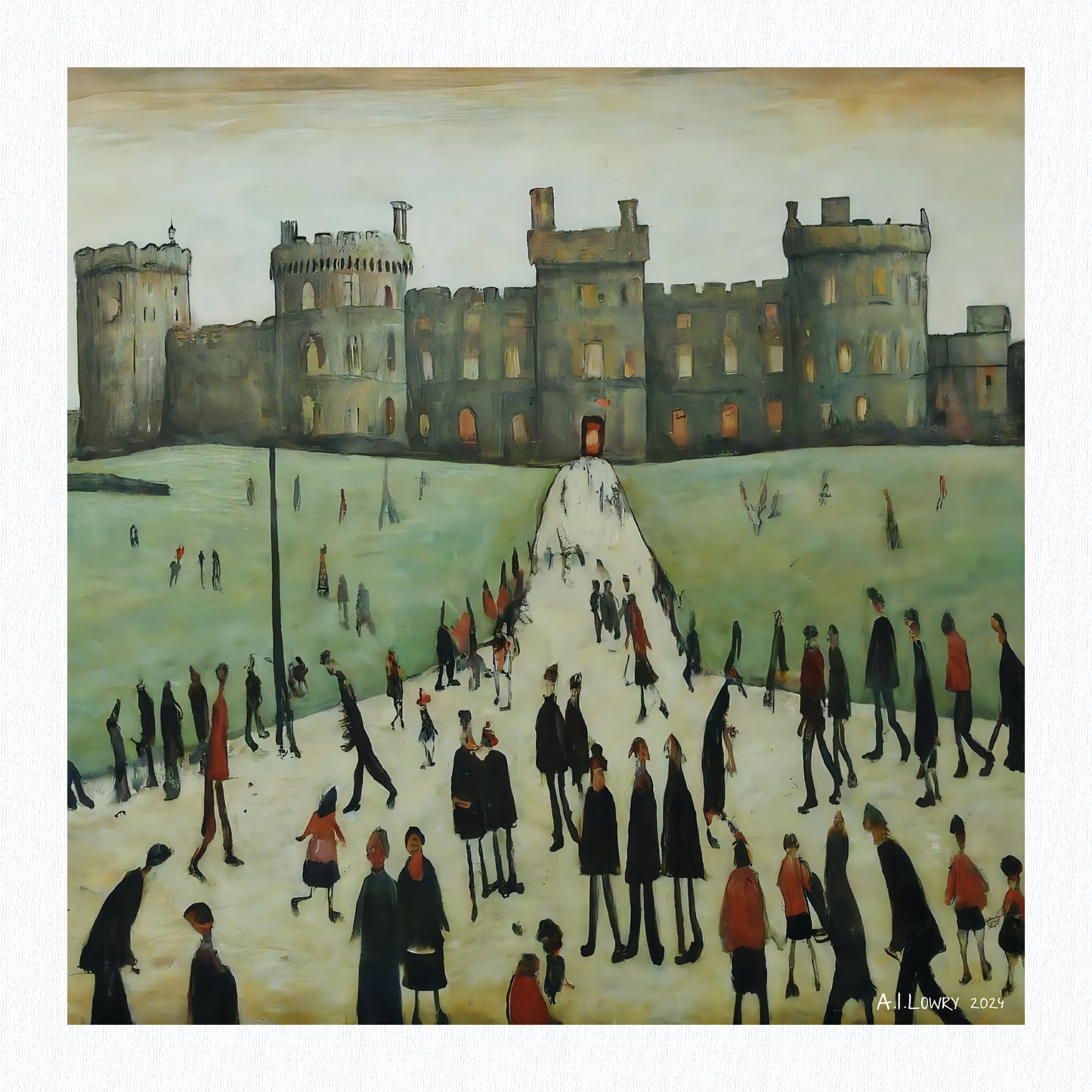 Windsor Castle Lowry Style Giclée Art Print Available Unframed or Mounted and Framed.