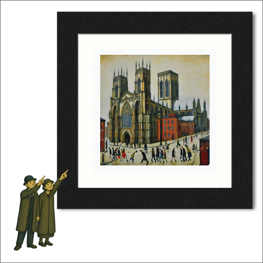 York Minster Lowry Style Art Giclée Print Available Mounted/Framed or Unframed
